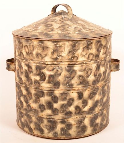 Large Smoke Decorated Tin Canister