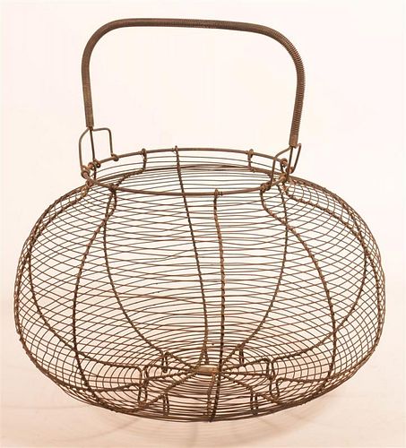 19th Century Wire Field Basket.