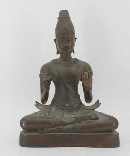 Antique Asian Bronze Seated Buddha.
