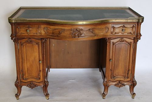 Antique Louis XV Style Leathertop Desk.