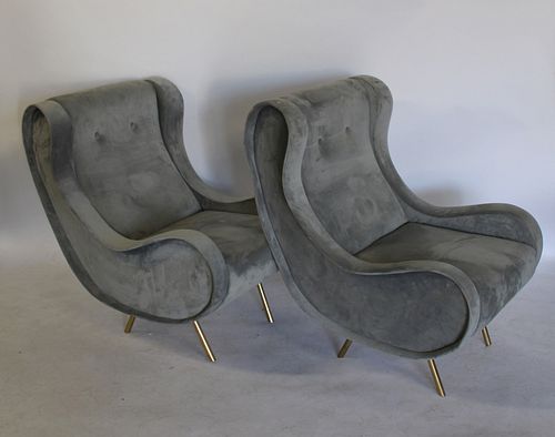 A Vintage Pair Of Zanuso Style "Lady  Chairs".