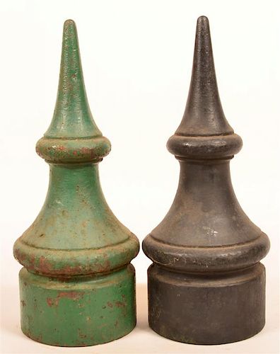 Two Cast Iron Post Finials.