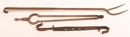 Three Pieces of Early 19th Century Wrought Iron.