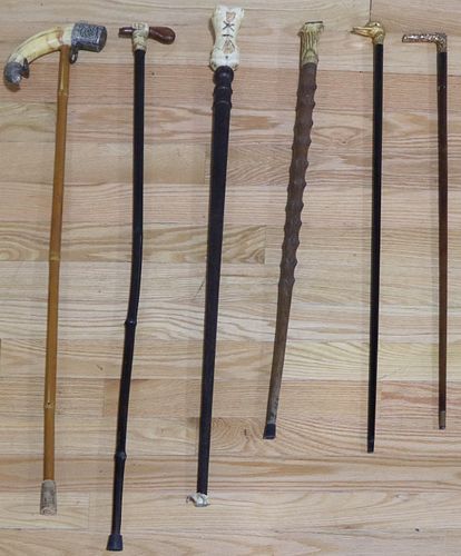 Lot of (6) Vintage Canes and Walking Sticks.