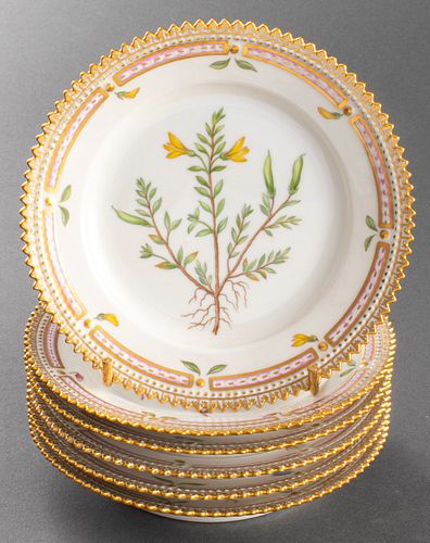 Royal Copenhagen "Flora Danica" Bread Plates, 6