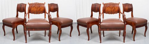 Caribbean Colonial Mahogany Dining Chairs, 6