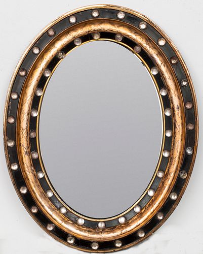 Irish Parcel Silver-Gilt Ebonized Mirror