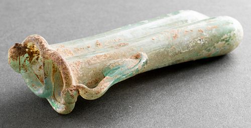 Ancient Roman Glass Double Unguent Bottle W Handle