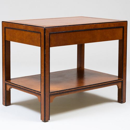 Modern Laquered Fabric End Table, Designed by Harold Simmons for Parish Hadley