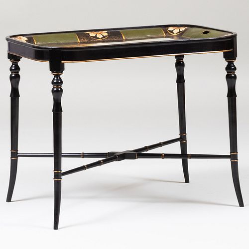 English Painted TÃ´le Tray Top Table