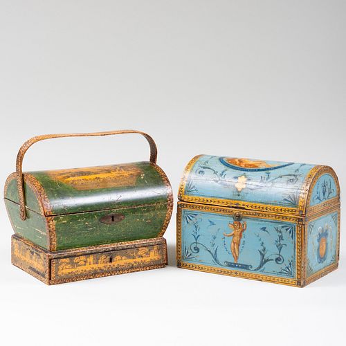 Continental Painted Letter Box and Regency Sewing Caddy