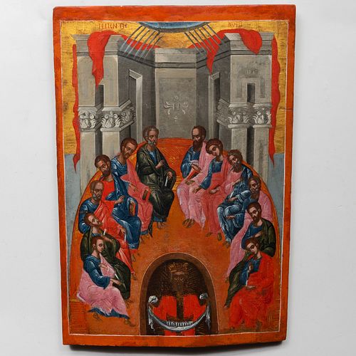 Greek Icon Depicting the Pentecost