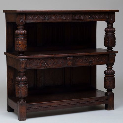 William and Mary Style Carved Oak Sideboard