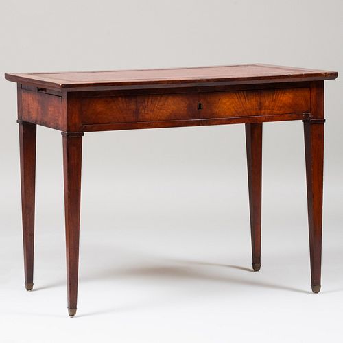 Neoclassical French Mahogany and Leather Desk
