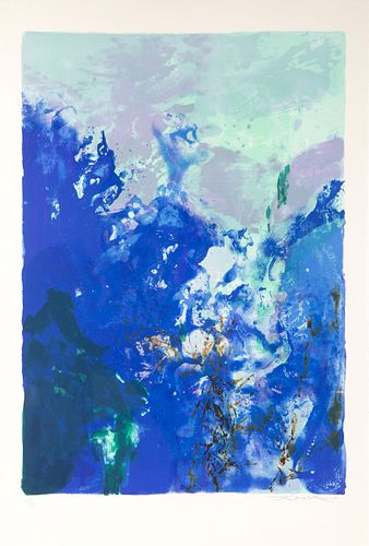 ZAO WOU KI (Beijing, 1921 - Nyon, Switzerland, 2013).
Untitled, from the Olympic Centennial Suite, 1992.
Lithograph on Vélin d’Arches paper of 270 gra