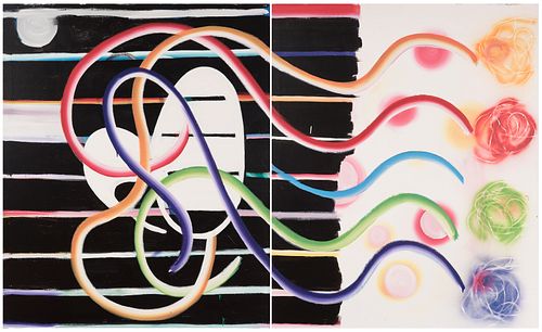 FELICIDAD MORENO (1959, Lagartera, Toledo, Spain).
"Butterfly knots", 2003. Diptych.
Acrylic on canvas.