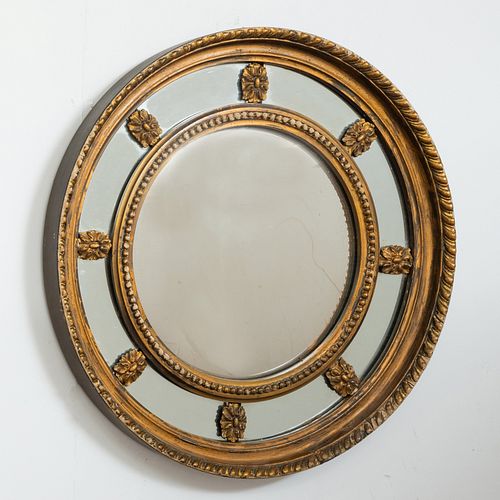 English Gilded Bullseye Mirror