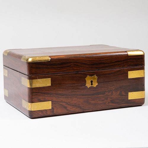 English Brass Mounted Rosewood Correspondence Box