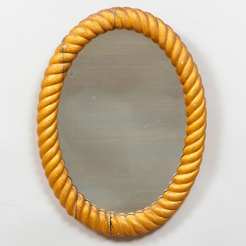 Pair of Small Giltwood Rope Twist Mirrors
