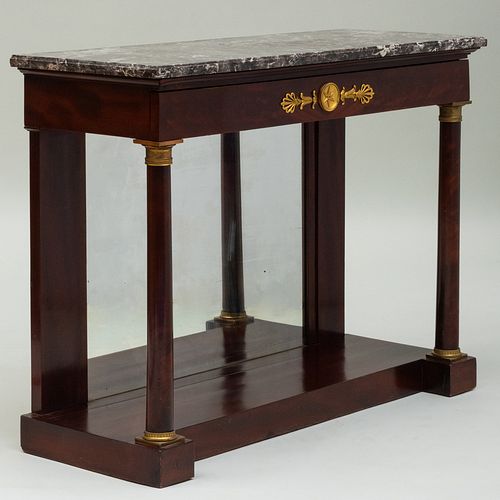 Empire Ormolu-Mounted Mahogany Console Table