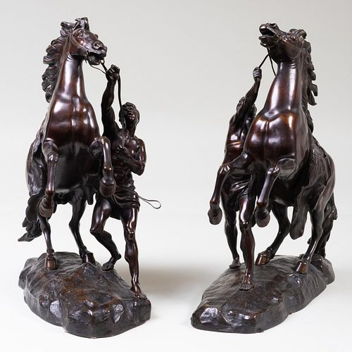 Pair of Bronze Figures of Marly Horses