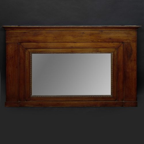 French Provincial Fruitwood Overmantle Mirror