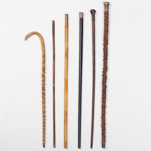 Group of Six Walking Sticks
