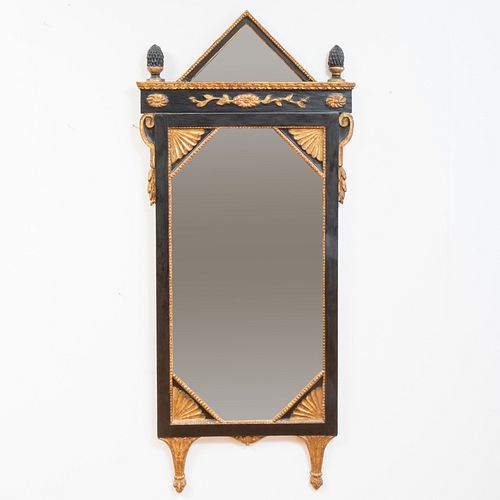 Continental Neoclassical Style Painted and Parcel-Gilt Mirror