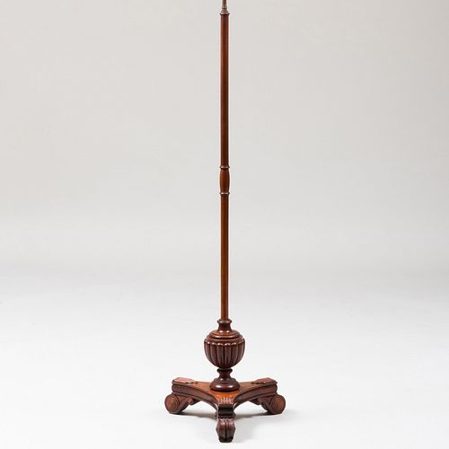 Regency Style Mahogany and Brass Floor Lamp