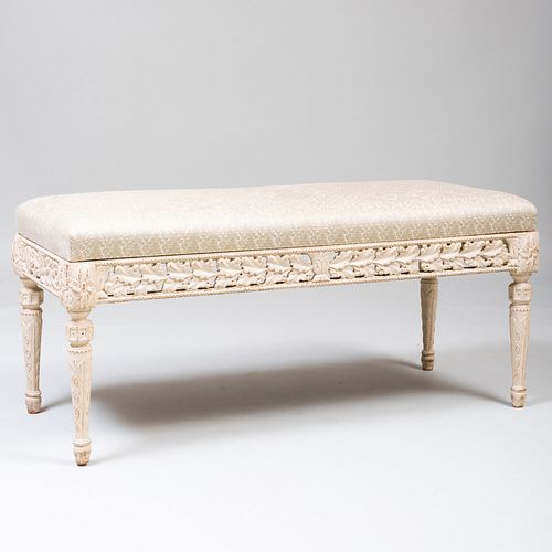 Louis XVI Style Painted Wood Bench