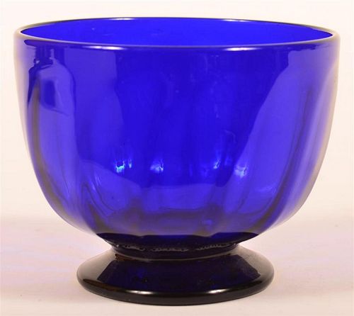 Steigel Type Cobalt Blue Blown Glass Sugar Bowl