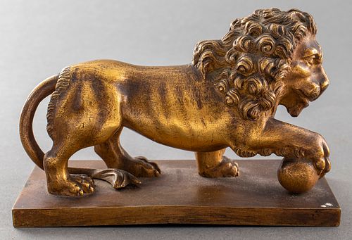 Medici Lion Gilt Bronze Sculpture
