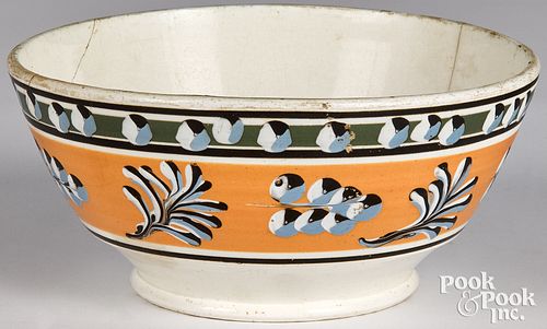 Mocha bowl, with cat's-eye and twig decoration