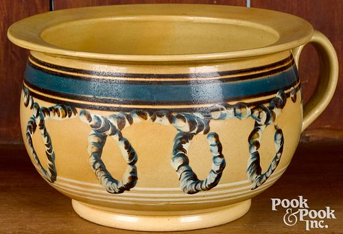 Yellowware handled bowl