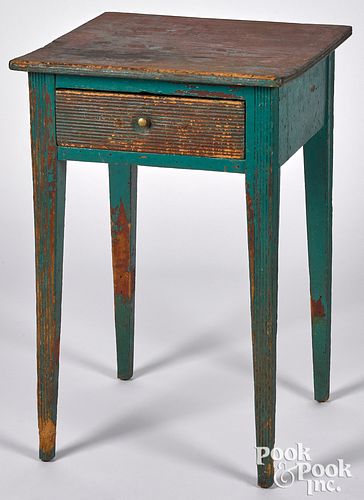 Painted pine one-drawer stand, early 19th c.