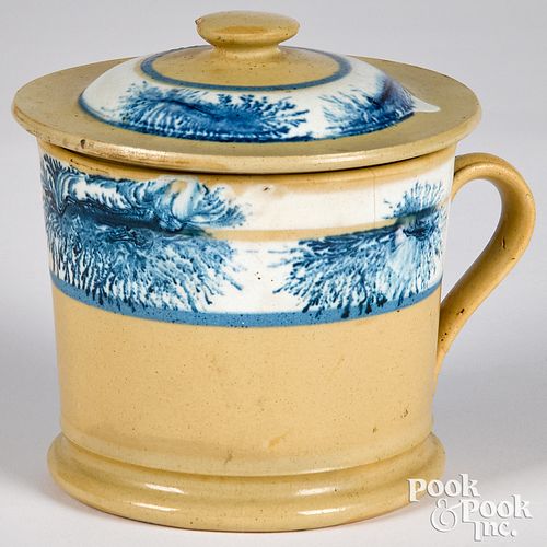 Yellowware lidded mug