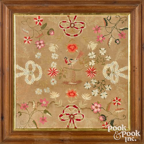 Large embroidered panel, 19th c.
