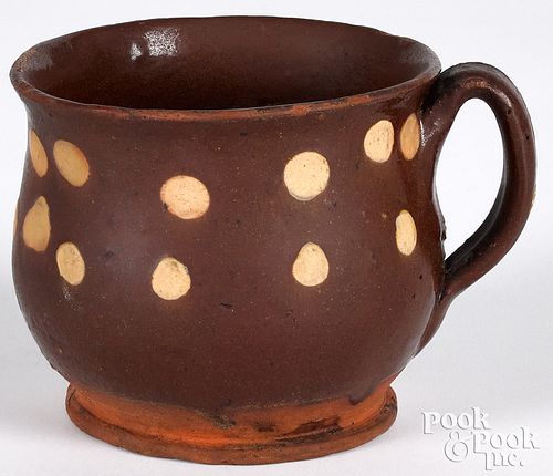 Redware mug, 19th c.