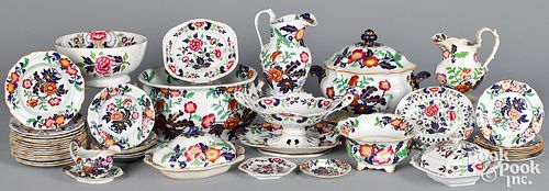 Gaudy or Fancy ironstone porcelain service, approx