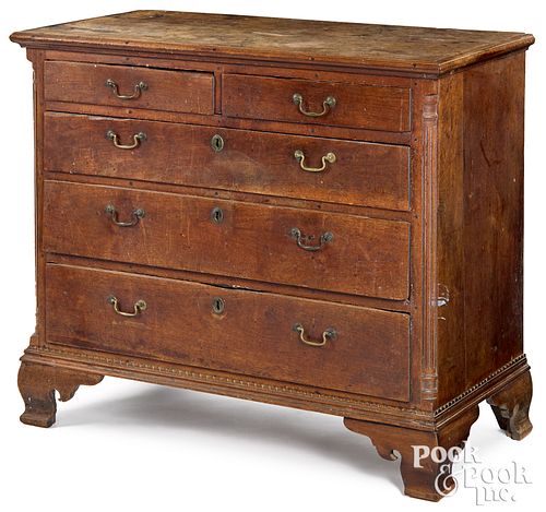 Southern Chippendale walnut chest of drawers