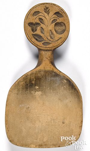 Carved maple scoop, 19th c.