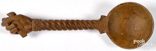 Carved maple scoop, ca. 1900