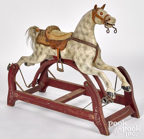 Carved and painted hobby horse, late 19th c.