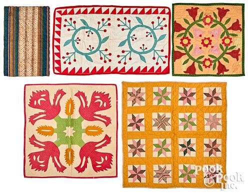 Five crib and doll quilts, late 19th c.