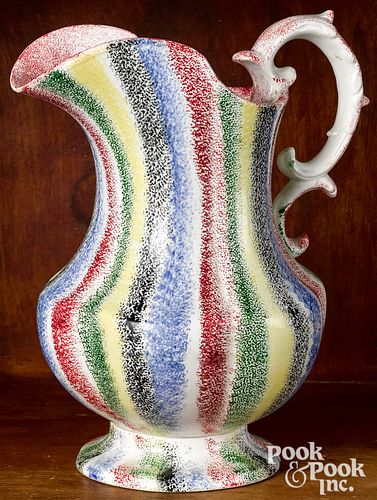 Five color rainbow spatter pitcher