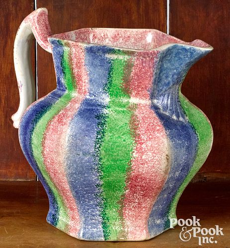 Three color rainbow spatter pitcher