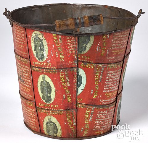 Folk art tin bucket
