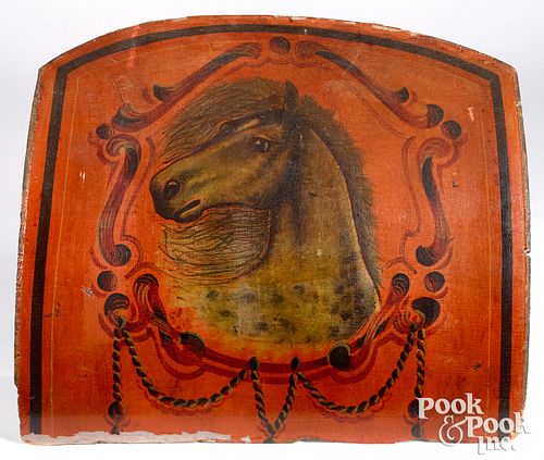 Painted sled panel with horse, late 19th c.