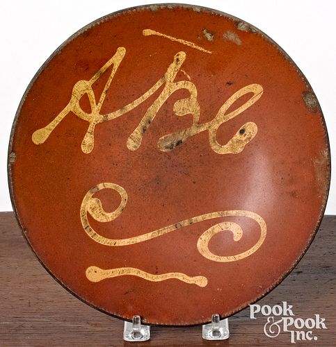 Connecticut redware plate, 19th c.