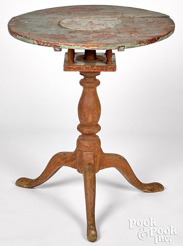 Primitive Pennsylvania painted candlestand, late 1